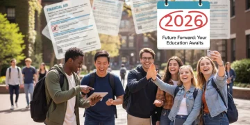 Diverse US students celebrating educational grants success 2026