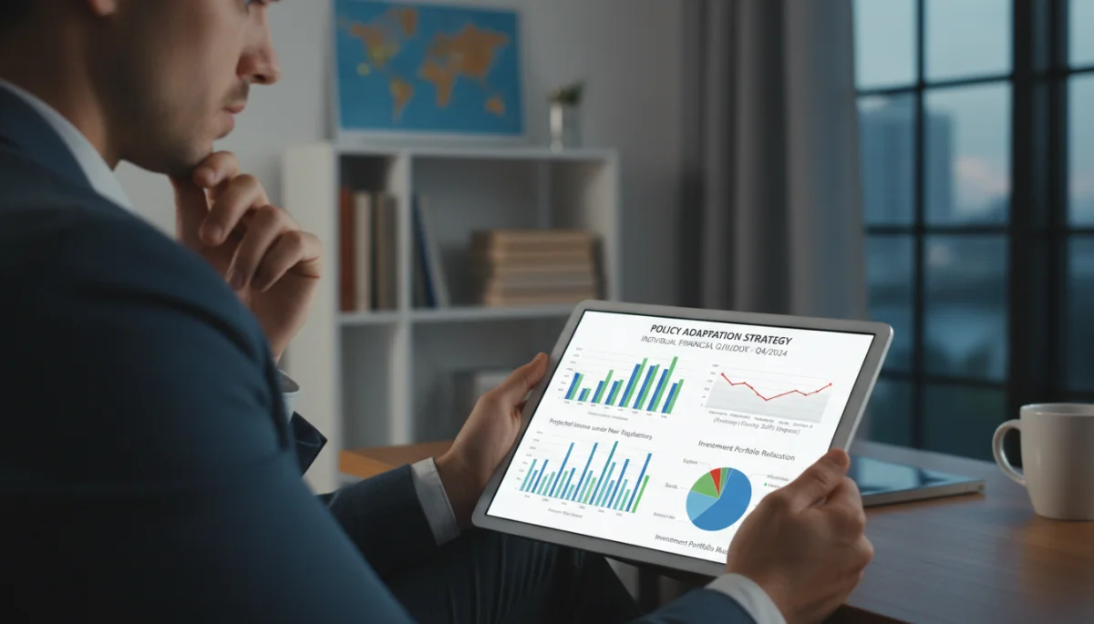 Individual analyzing financial data on a tablet, symbolizing personal financial planning amidst economic shifts.