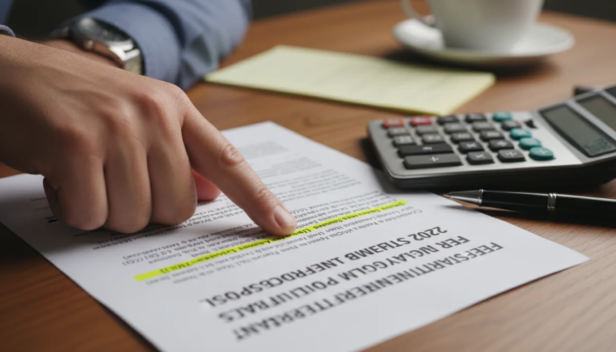 Hand highlighting FERS policy updates document